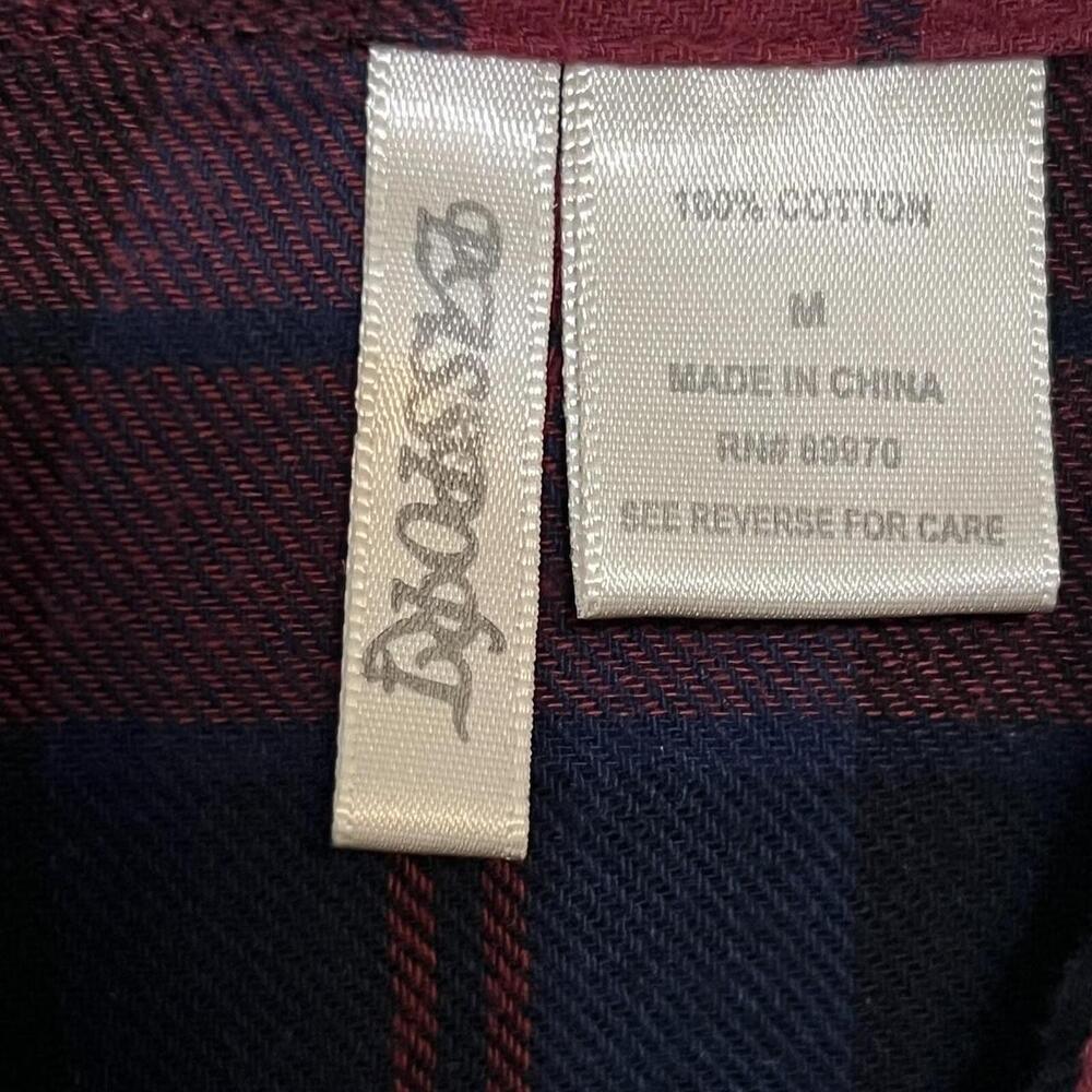 Bassport - Women's Blue, Red Plaid Flannel 100% Cotton Button Front Shirt M - Picture 6 of 8